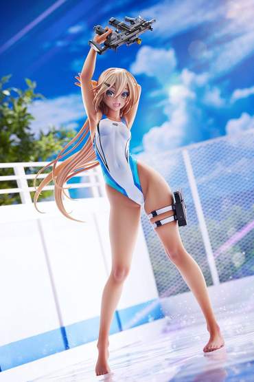 Kouhai-chan of the Swim Club Blue Line Swimsuit Version (Arms Note) PVC-Statue 1/7 29cm Amakuni 