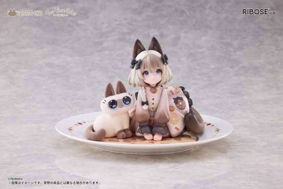 Tea Time Cats x Siamese Cat Azuki-san Friendship Collaboration Exclusive Set (Decorated Life Collection) PVC-Statue 18cm Ribose 