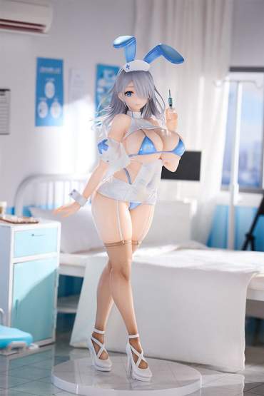 Blue Nurse Bunny (Original Character) PVC-Statue 1/6 29cm Pink Cat 
